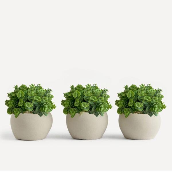 Imagem de 3 Pacotes 6 hastes cada mini eucalipto artificiais planta artificial para artesanato arranjos - DE2823