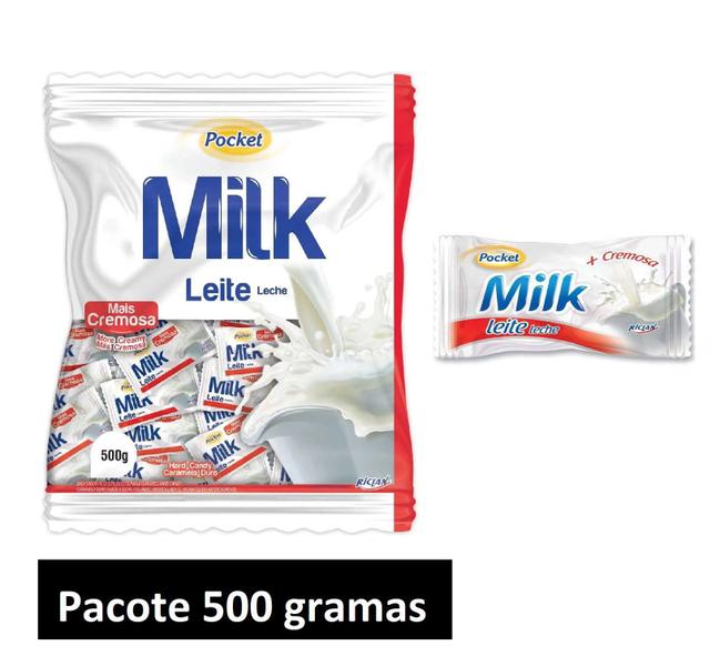 Imagem de 3 Pacotes de Bala de Milk Leite mais cremosa Pocket 500g