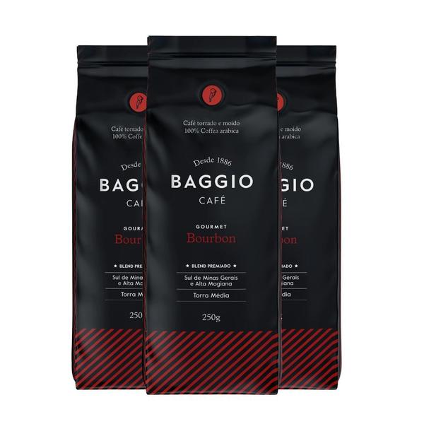 Imagem de 3 pacotes de Café Baggio Bourbon 250g