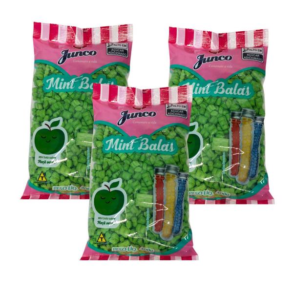 Imagem de 3 Pacotes Mini Bala de Coco 400g Junco Sabores Decoração Tubetes