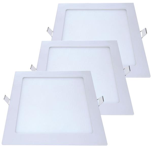 Imagem de 3 Painel Plafon Quadrado Embutir Luminária Gesso 18w 6500k Bivolt Avant