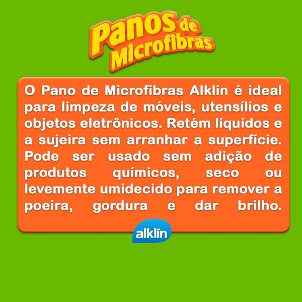 Imagem de 3 Panos Super Absorvente Microfibra Multiuso 29x29cm ALKLIN