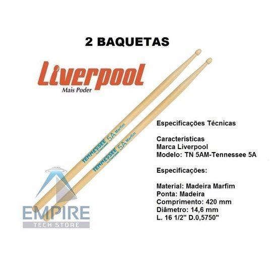 Imagem de 3 Pares Baqueta 5a Marfim Tennessee Ponta Madeira Liverpool