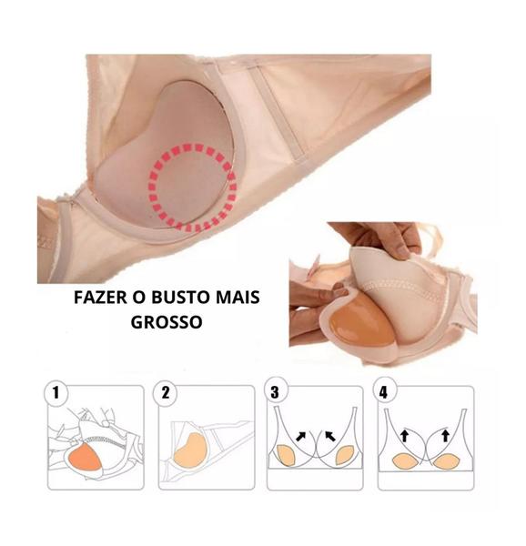 3 Pares Bojo Bio Gel Aumenta Levanta Da Volume Nos Seios - Moda Imagem de 3 Pares Bojo Bio Gel Aumenta Levanta Da Volume Nos Seios
