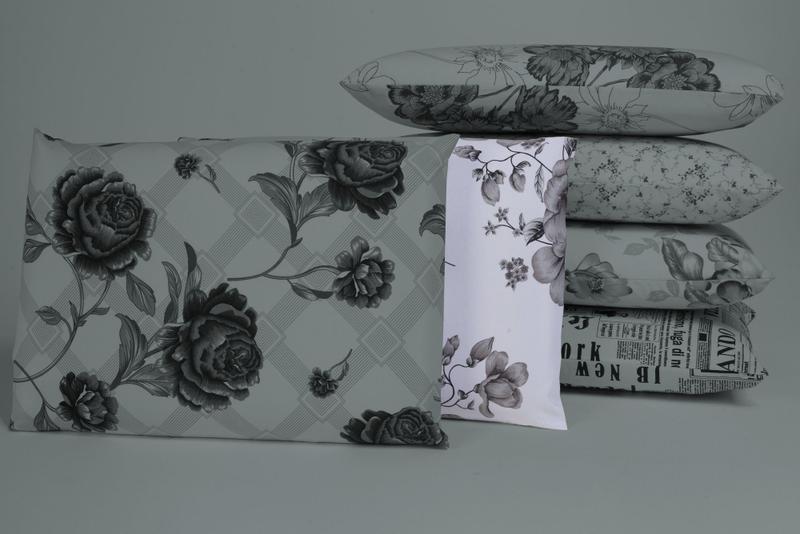 Imagem de 3 pares de fronhas avulsas 80% algodão estampadas percal cinza