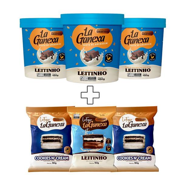 Imagem de 3 Pastas sabor Leitinho 450g + 2 Alfajores Cookies + 1 Alfajor Leitinho