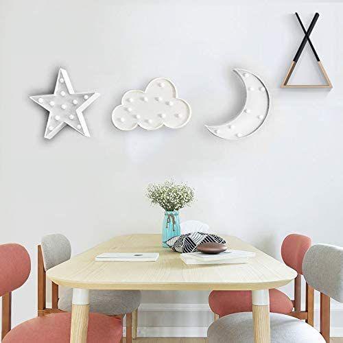 3 PCS 3D Crescente Lua Luz Nuvem Led Star Lamp, AUSAYE Luzes Noturnas Decorativas Sala Decoração NightLight para Crianças Adultos Presentes de Natal de Aniversário Imagem de 3 PCS 3D Crescente Lua Luz Nuvem Led Star Lamp, AUSAYE Luzes Noturnas Decorativas Sala Decoração NightLight para Crianças Adultos Presentes de Natal de Aniversário