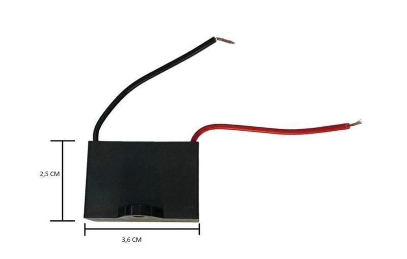 Imagem de 3 pçs capacitor acv de partida 2,5uf x 450v - 2,5x450vac 