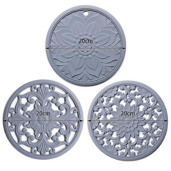 Imagem de 3 pcs/set silicone trivet tapete hot pot holders sem escorregador post