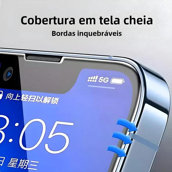 Imagem de 3 Peças de Protetor de Tela de Vidro Temperado 9D para iPhone 16 Pro Max/15/14 Plus/13 Mini/XS Max/X/XR