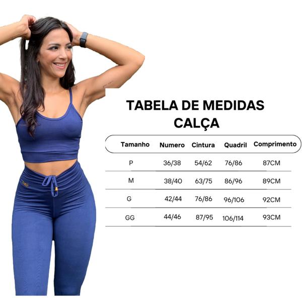 Imagem de  3 peças fitness academia  cintura alta com cadarço, Top, Calça, Short Zero Transparencia