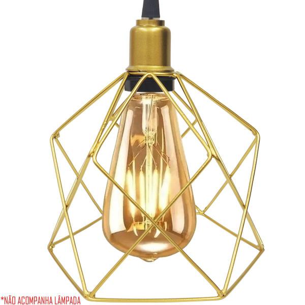 Imagem de 3 Pendentes Aramado Cálice Luminária Lustre Luxo Teto Retrô Vintage Balcão Agp Ilumini Industrial