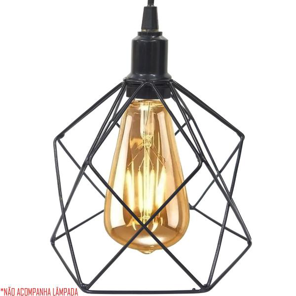 Imagem de 3 Pendentes Aramado Cálice Luminária Lustre Luxo Teto Retrô Vintage Balcão Agp Ilumini Industrial