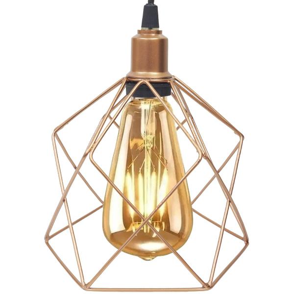 Imagem de 3 Pendentes Aramado Cálice Luminária Lustre Retrô Balcão + 3 Lâmpadas Led ST64 Vintage Teto