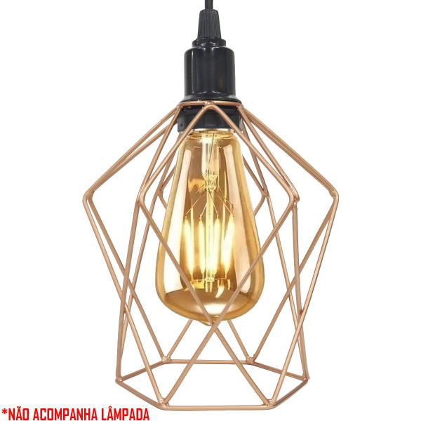 Imagem de 3 Pendentes Aramado Cálice P Luminária Lustre Teto Retrô Vintage Industrial Balcão Agp Ilumini