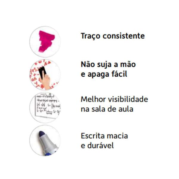 Imagem de 3 pincel marcador quadro branco + 3 reabastecedor 30ml