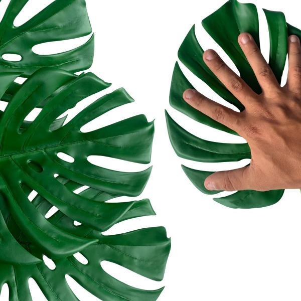 Imagem de 3 Plantas Artificiais Costela de Adão Revestida em Silicone própria para design de interiores e Vasos