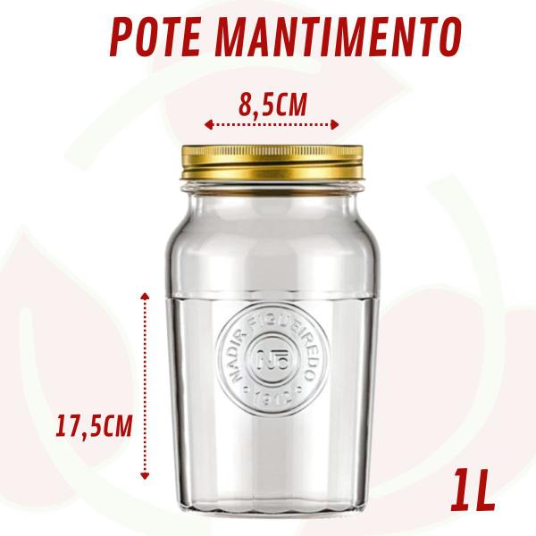 3 Pote Americano Mantimento Café Vidro Vintage 1L Nadir - NADIR FIGUEREIDO Imagem de 3 Pote Americano Mantimento Café Vidro Vintage 1L Nadir