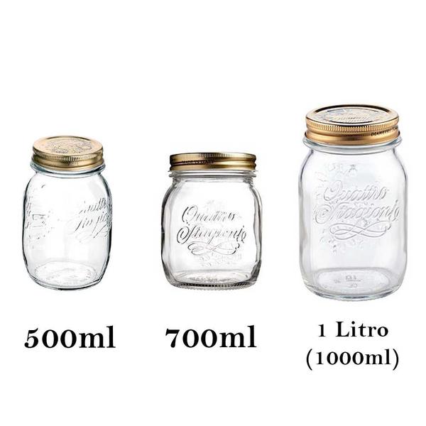 3 Potes de vidro herméticos Quattro Stagioni Bormioli Rocco para legumes, frutas, papinhas, compotas e conservas - Rocco Bormioli Imagem de 3 Potes de vidro herméticos Quattro Stagioni Bormioli Rocco para legumes, frutas, papinhas, compotas e conservas