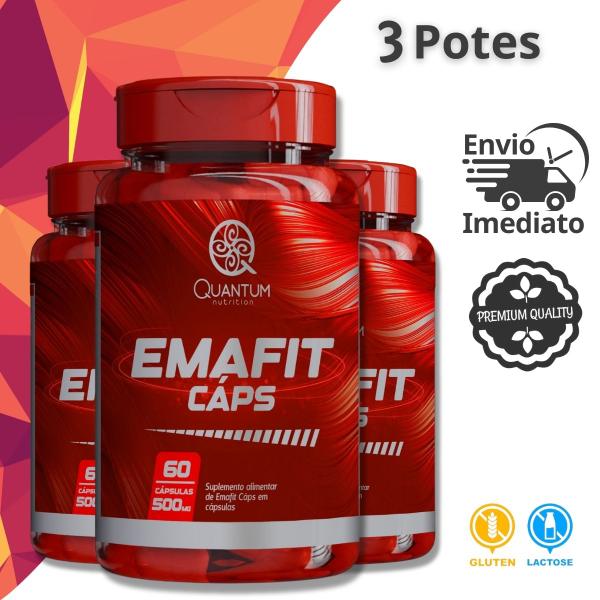 Imagem de 3 Potes Emafit Cáps Kit 120 Cápsulas - Quantum 