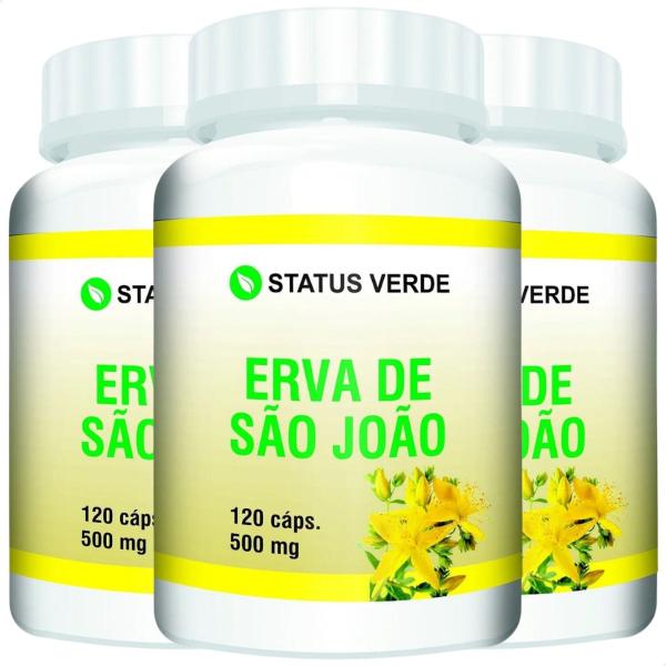 Imagem de 3 Potes Erva De São João Kit 360 Cáps - Status Verde