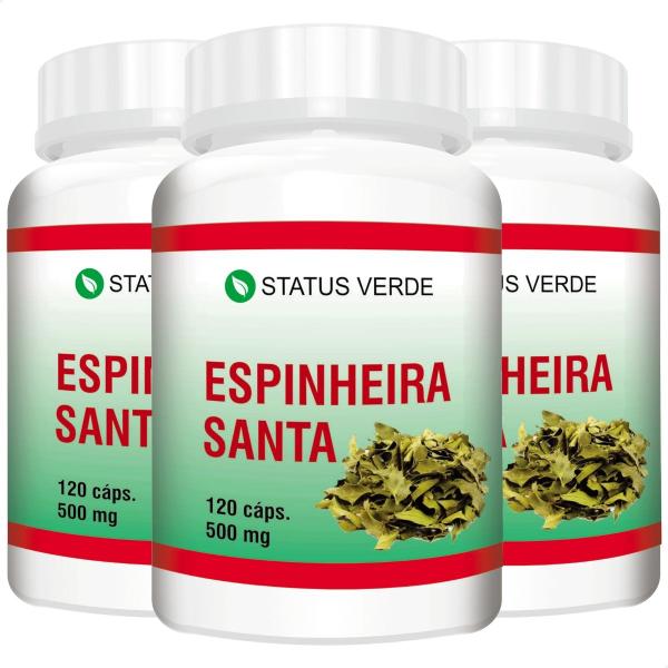 Imagem de 3 Potes Espinheira Santa Kit 360 Cáps - Status Verde