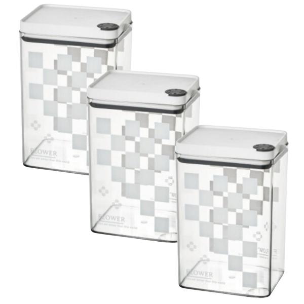 3 Potes Hermético 900ml Armazenar Grãos Conserva Alimentos - Top Rio Imagem de 3 Potes Hermético 900ml Armazenar Grãos Conserva Alimentos
