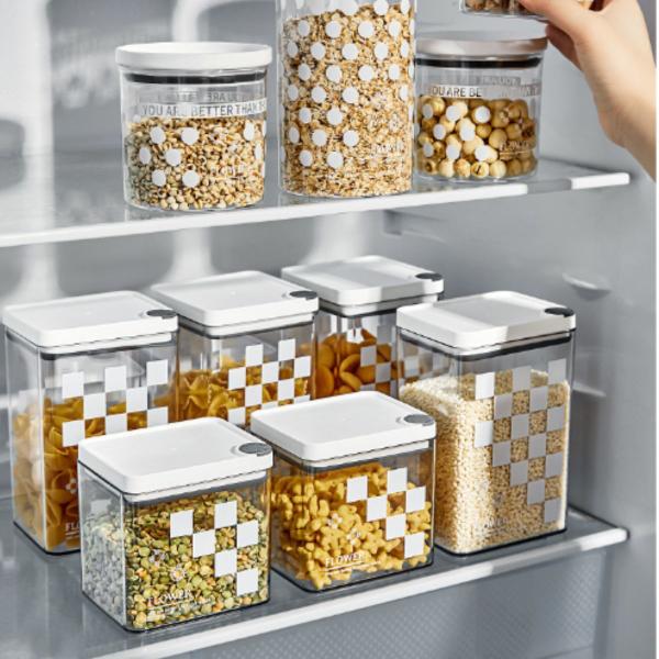 3 Potes Hermético 900ml Armazenar Grãos Conserva Alimentos - Top Rio Imagem de 3 Potes Hermético 900ml Armazenar Grãos Conserva Alimentos