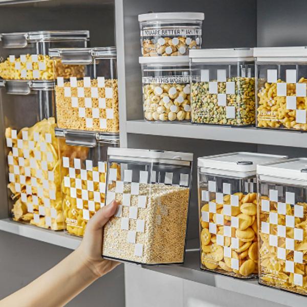 3 Potes Hermético 900ml Armazenar Grãos Conserva Alimentos - Top Rio Imagem de 3 Potes Hermético 900ml Armazenar Grãos Conserva Alimentos