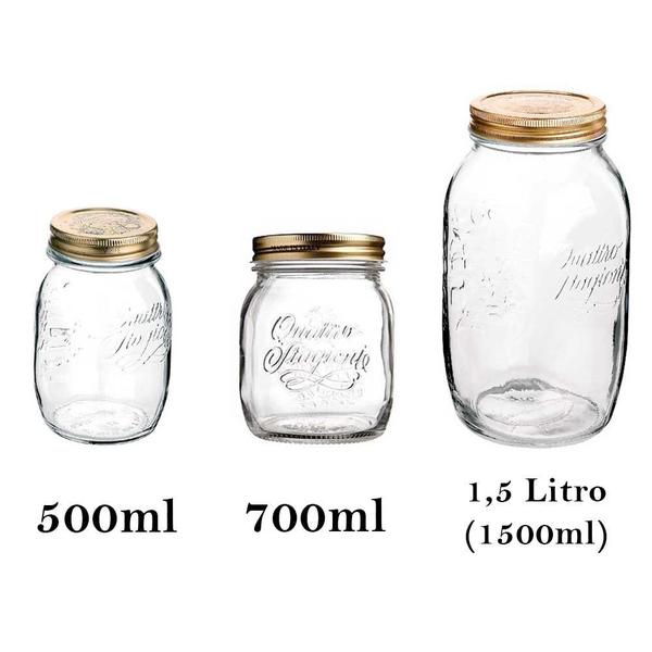 3 Potes herméticos de vidro Quattro Stagioni Bormioli Rocco para compotas, conservas e conservação de mantimentos - Rocco Bormioli Imagem de 3 Potes herméticos de vidro Quattro Stagioni Bormioli Rocco para compotas, conservas e conservação de mantimentos