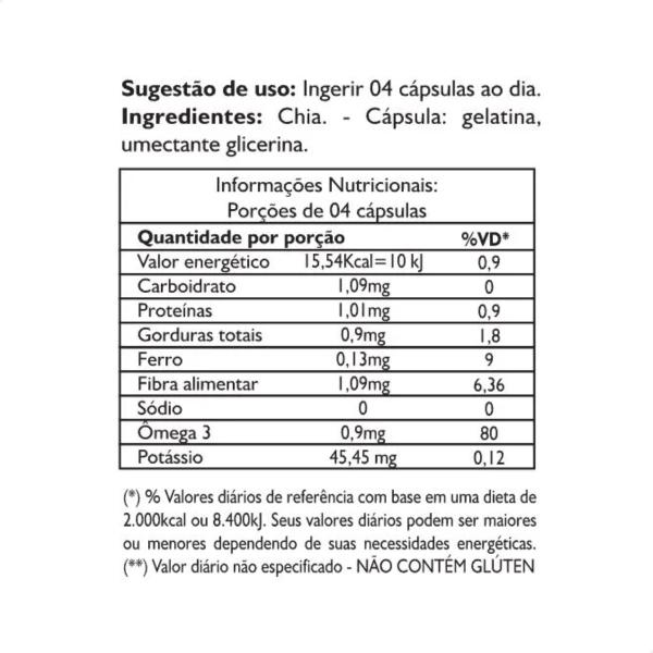 3 Potes Semente de Chia Kit 360 Cáps - Status Verde Imagem de 3 Potes Semente de Chia Kit 360 Cáps - Status Verde