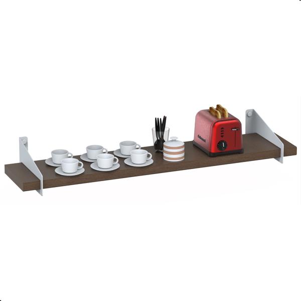 3 Prateleiras De Madeira Estilo Industrial Suspensa Max50b - Ghiz Imagem de 3 Prateleiras De Madeira Estilo Industrial Suspensa Max50b