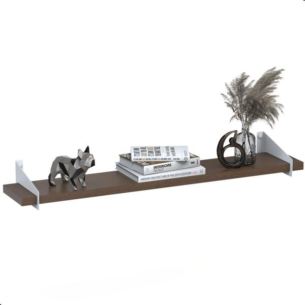 3 Prateleiras De Madeira Estilo Industrial Suspensa Max50b - Ghiz Imagem de 3 Prateleiras De Madeira Estilo Industrial Suspensa Max50b