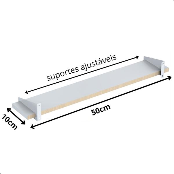 Imagem de 3 Prateleiras De Madeira Estilo Industrial Suspensa Max50b