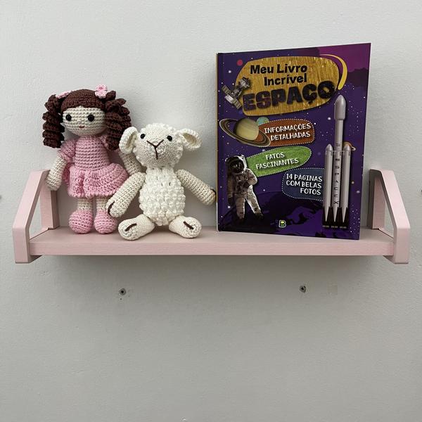 Imagem de 3 Prateleiras infantil rosa decorativa quarto menina 60cm