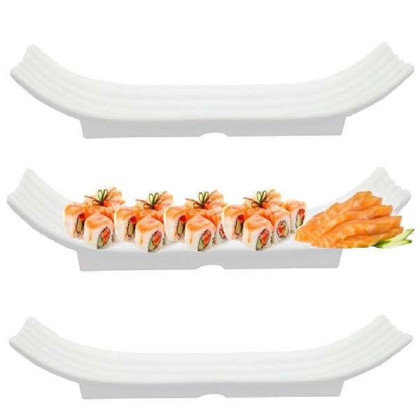 Imagem de 3 Prato Oriental Retangular Travessa Bandeja Sushi Sashimi