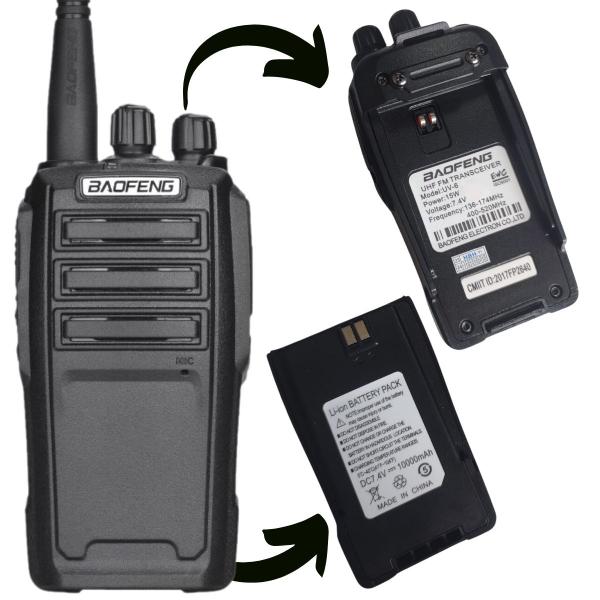 Imagem de 3 Rádio Comunicador Baofeng Uv6 Profissional Vhf Uhf 8w 