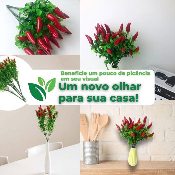 Imagem de 3 Ramos Pimenta Artificial Toque Real Decoração