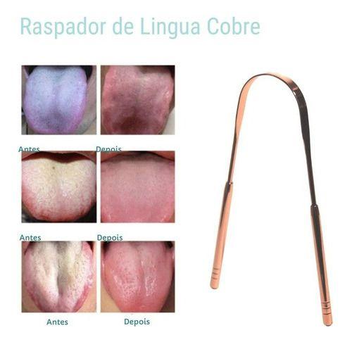 Imagem de 3 Raspador Língua C Estojo 100% Cobre Limpador Higienizador