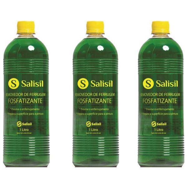 3 Removedor De Ferrugem Fosfer 1 Litro Cada - Salisil Imagem de 3 Removedor De Ferrugem Fosfer 1 Litro Cada - Salisil