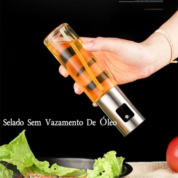 3 Spray Pulverizador Vidro Inox Borrifador Azeite Vinagreessenciais De Cozinha Promoções Imagem de 3 Spray Pulverizador Vidro Inox Borrifador Azeite Vinagreessenciais De Cozinha Promoções