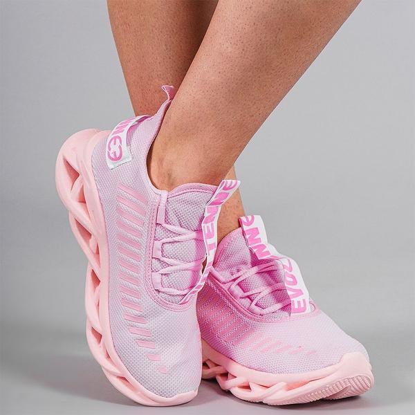 Imagem de 3 Tênis Feminino Corrida Easy Evoltenn Original  Rosa/Bordô