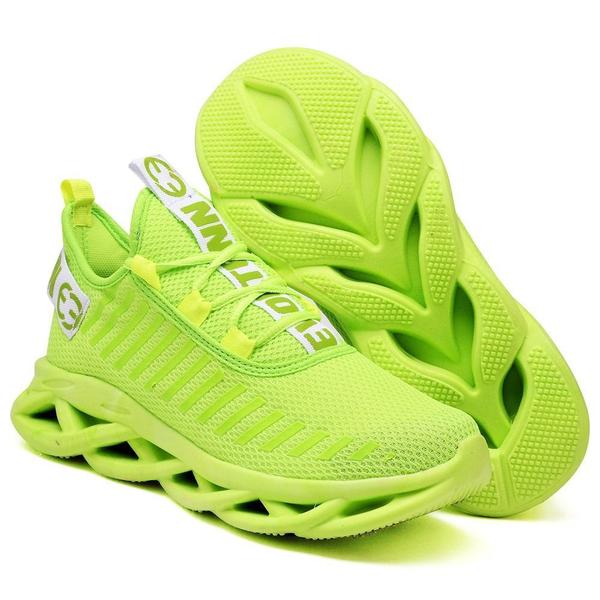 Imagem de 3 Tênis Masculino Esportivo Confortavel Braid Original Verde e Branco