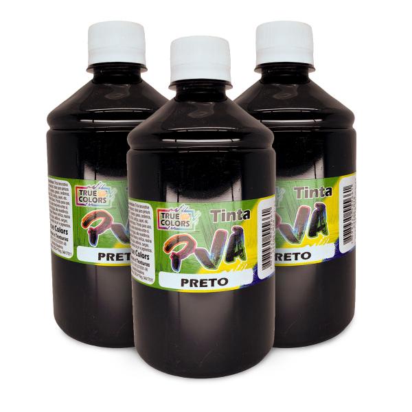 Imagem de 3 Tintas Pva Fosco 500ml 57100 Preto True e Colors