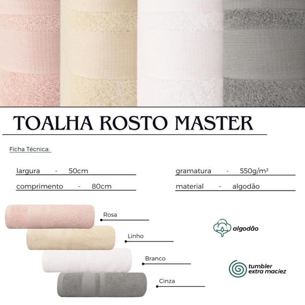 Imagem de 3 Toalhas de Rosto Grande 50cm x 80cm - Tecido Grosso 100% Algodão