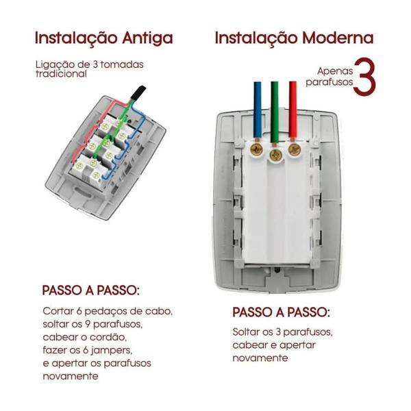 Imagem de 3 Tomadas 250v~ - Stylus Monobloco - Ilumi