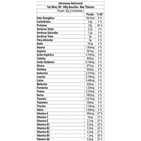Imagem de 3 - Top Whey 3W - 900g Baunilha - Max Titanium