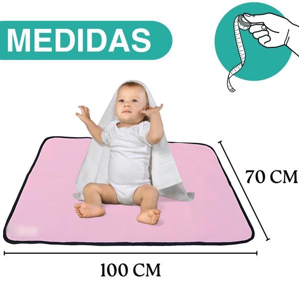 3 Trocadores Portáteis 100x70 Bebê Absorvente Acolchoado Multiuso - Rosa - Vila Flor Imagem de 3 Trocadores Portáteis 100x70 Bebê Absorvente Acolchoado Multiuso - Rosa - Vila Flor