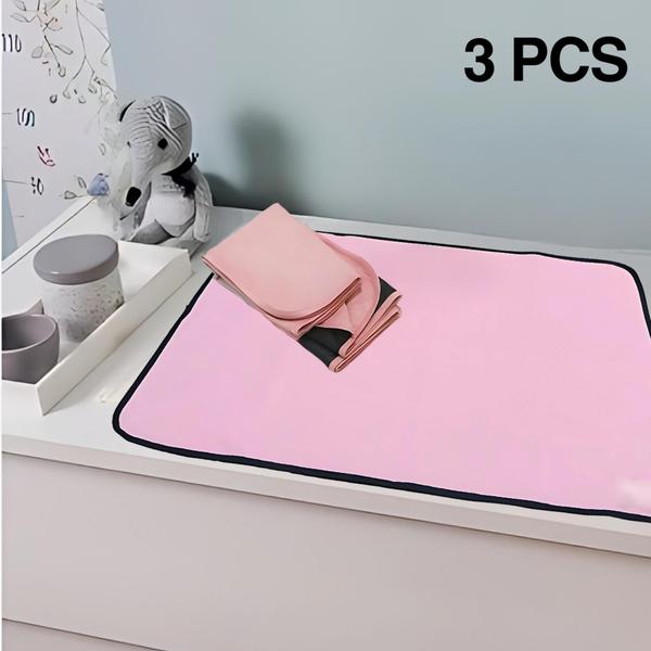 3 Trocadores Portáteis 100x70 Bebê Absorvente Acolchoado Multiuso - Rosa - Vila Flor Imagem de 3 Trocadores Portáteis 100x70 Bebê Absorvente Acolchoado Multiuso - Rosa - Vila Flor