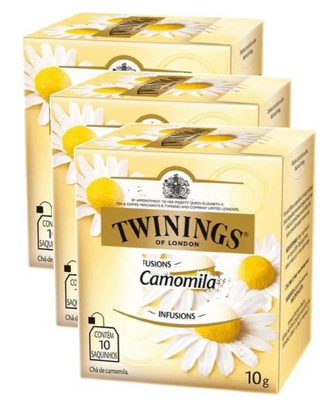Imagem de 3 twinings of london sabor camomila 15g - 10 saquinhos